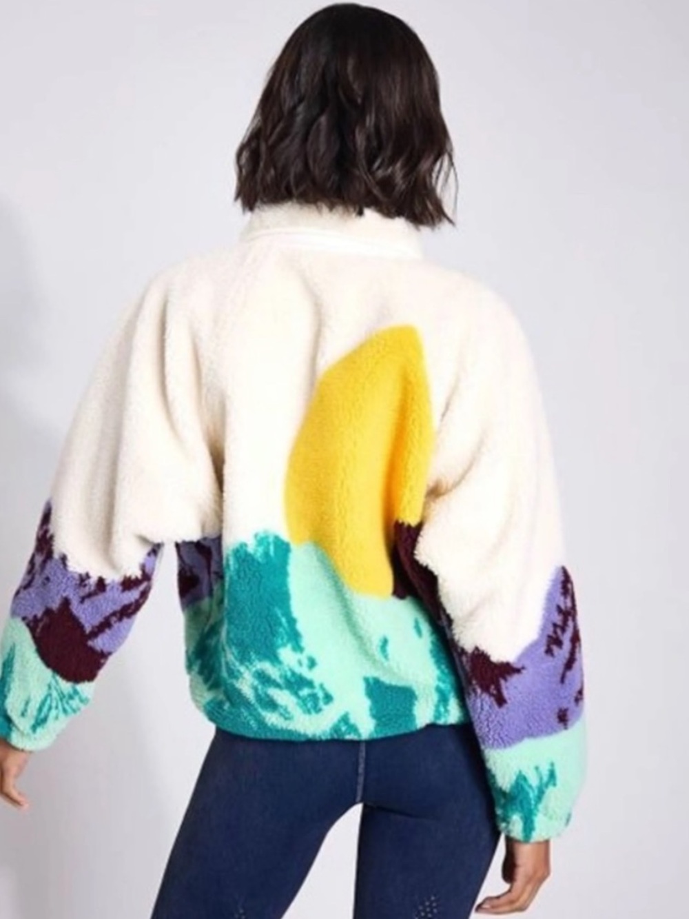 FP Movement by Free People Hit The Slopes Jacket with Sunrise Summit Print